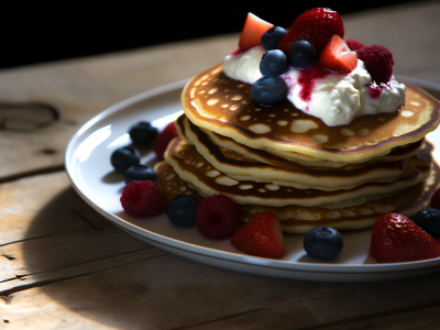 Pannkakor med kvarg och bär